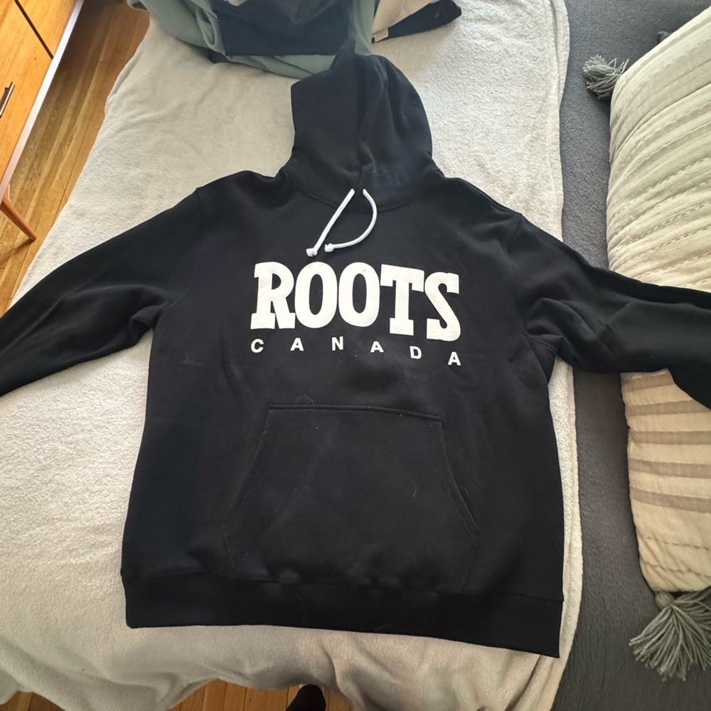 Roots Black Hoodie with White Logo